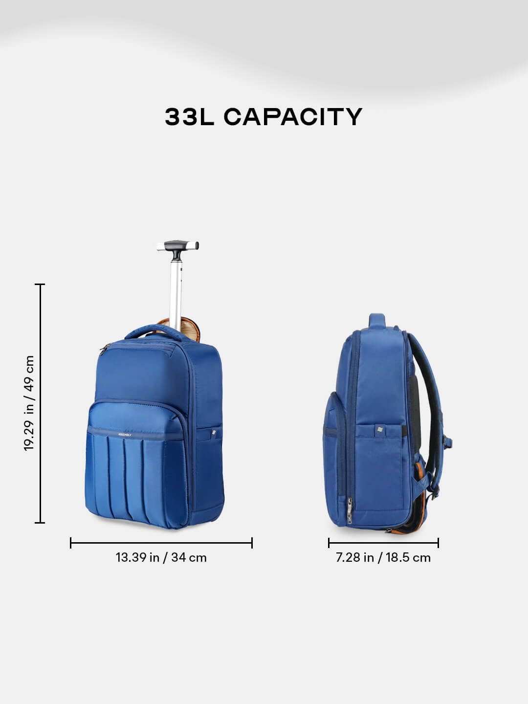 Rover Trolley Backpack | Blue | Convertible Laptop Bag for Professionals