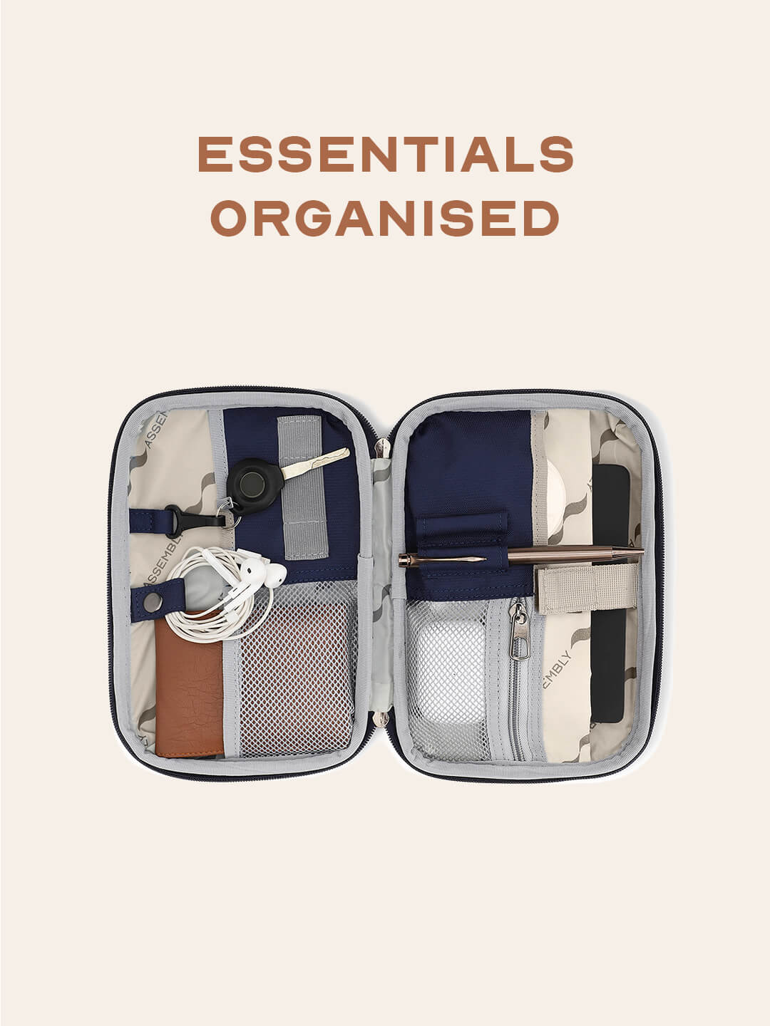 Assembly Unisex Gifting Travel Combo | Blue & Grey | Tech Organiser & Passport Holder