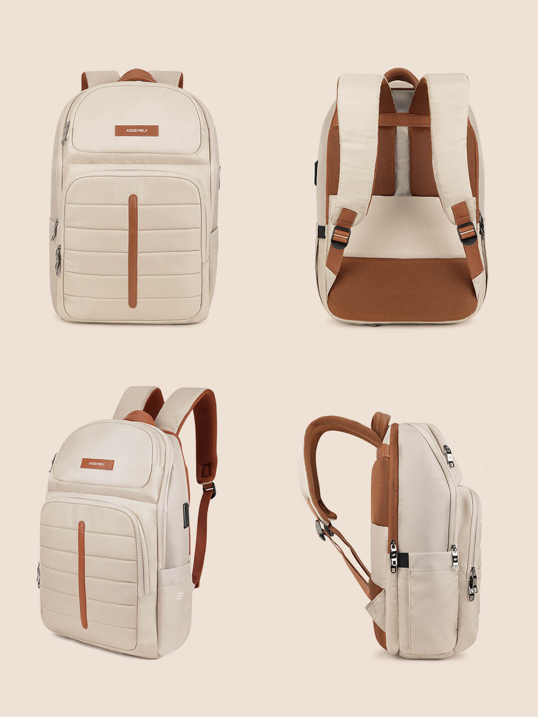 Assembly Unisex Gifting Travel Combo | Beige | Laptop Bag & Crossbody Bag