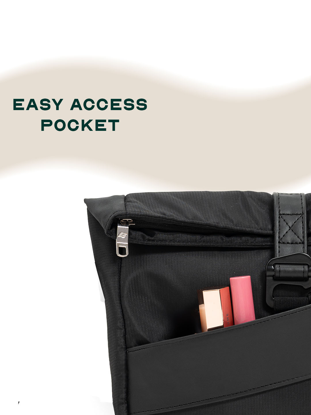 Oblique Crossbody Sling Bag | Black | Compact Everyday Carry