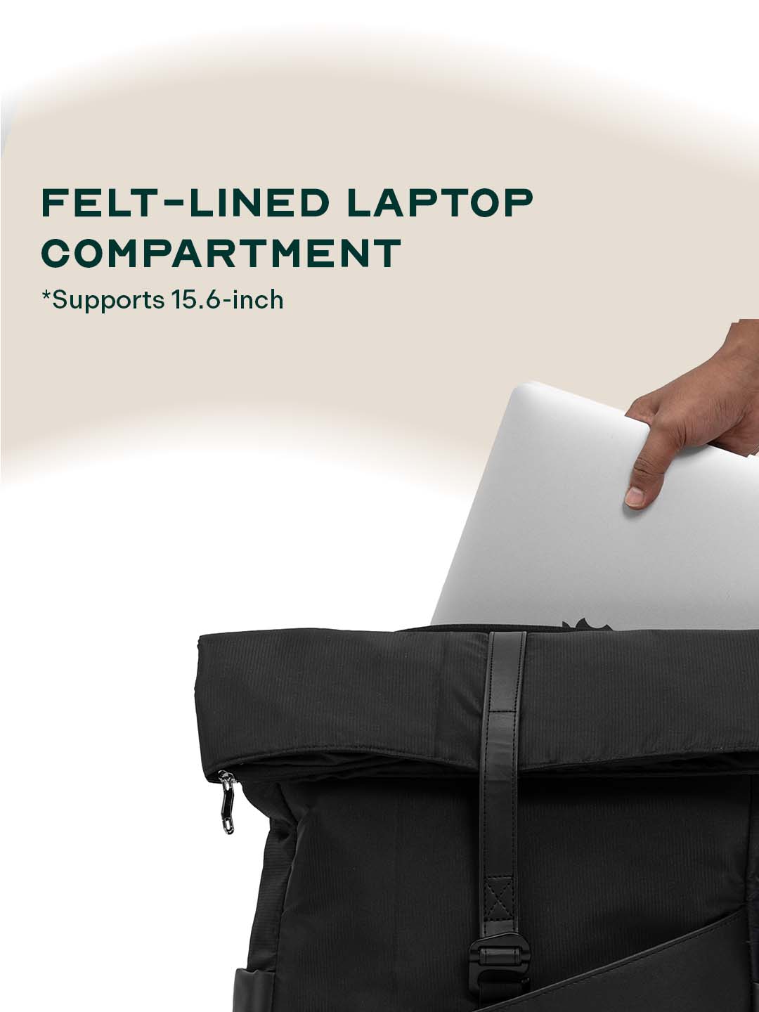 Oblique Laptop Backpack | Black | 15.6" Travel & Work Pack