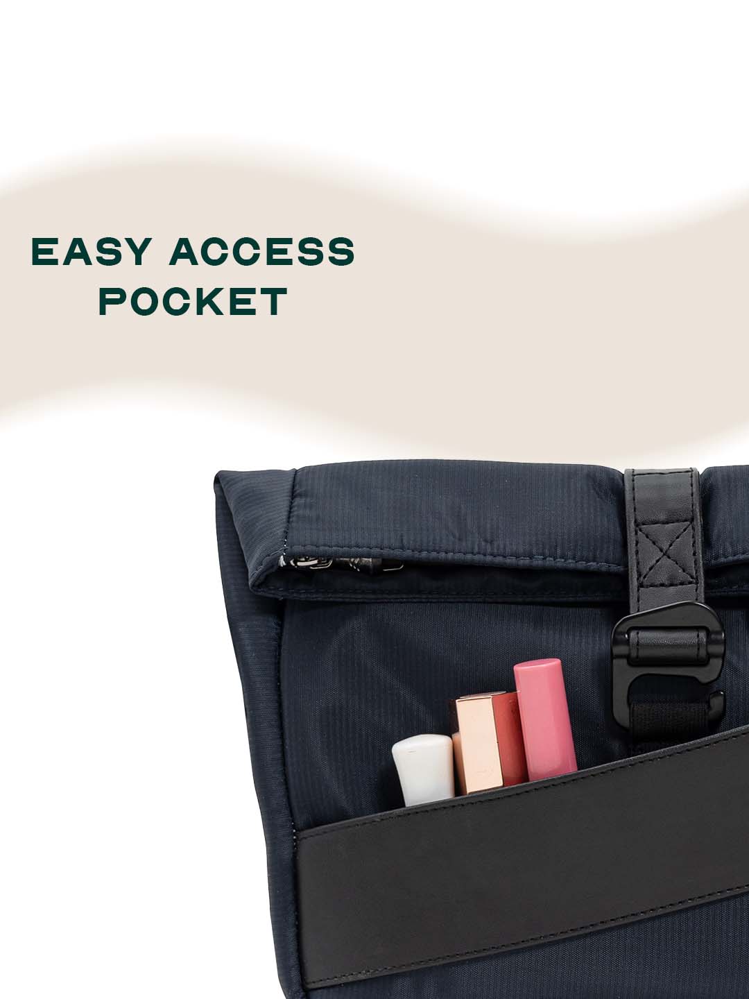 Oblique Crossbody Sling Bag | Navy Blue | Compact Everyday Carry