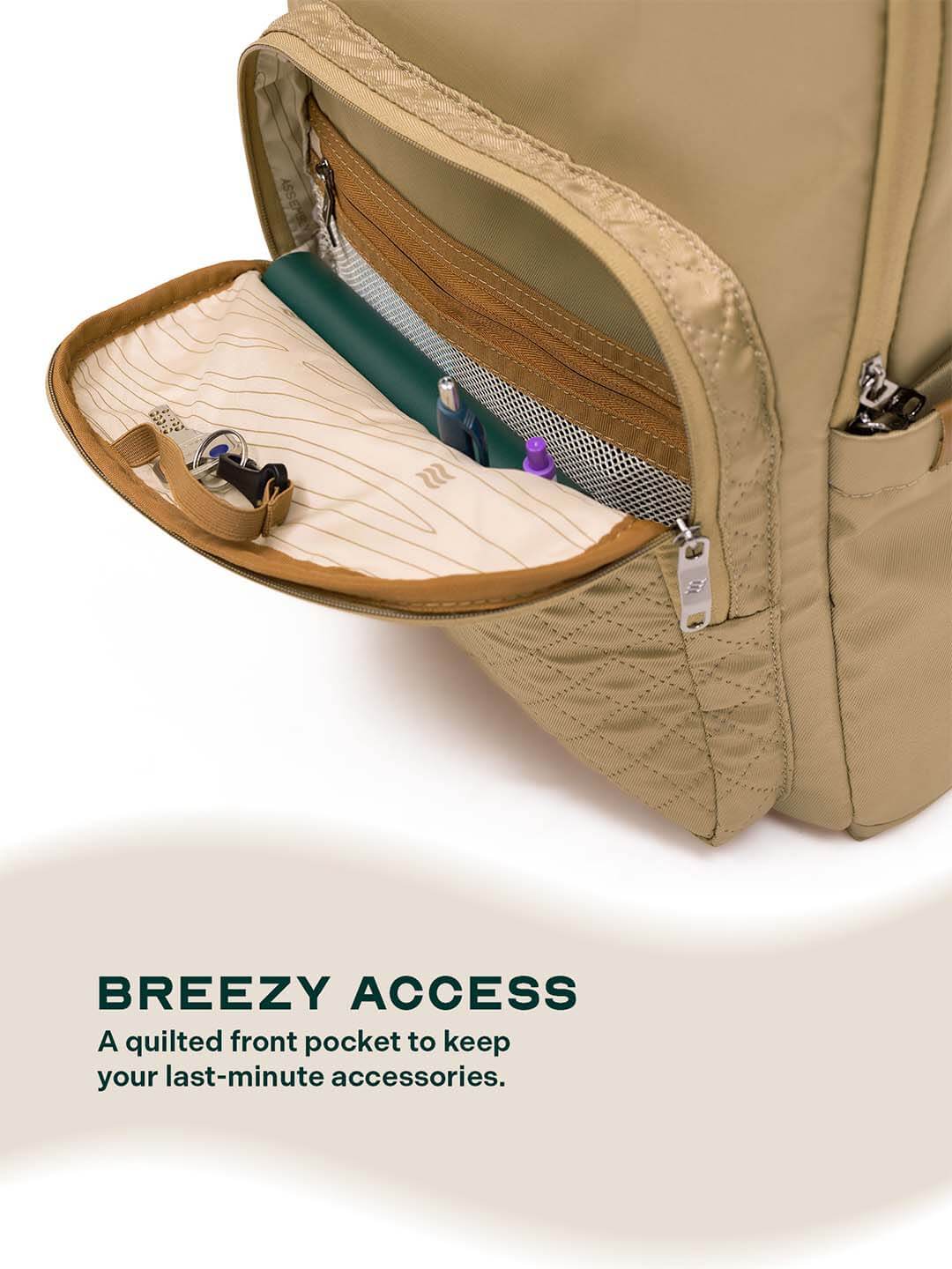 Pixel Laptop Backpack | Beige | Everyday Travel Bag for Work & College