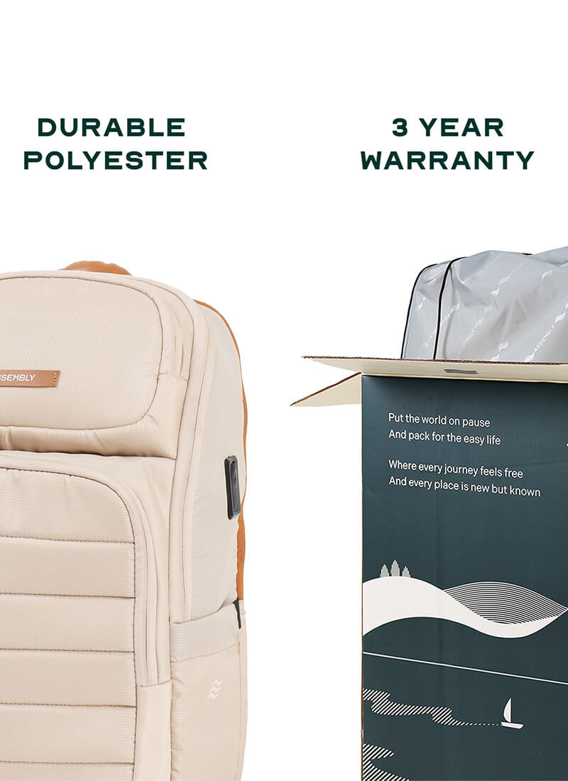 Odyssey Backpack | Beige | Everyday Laptop Backpack