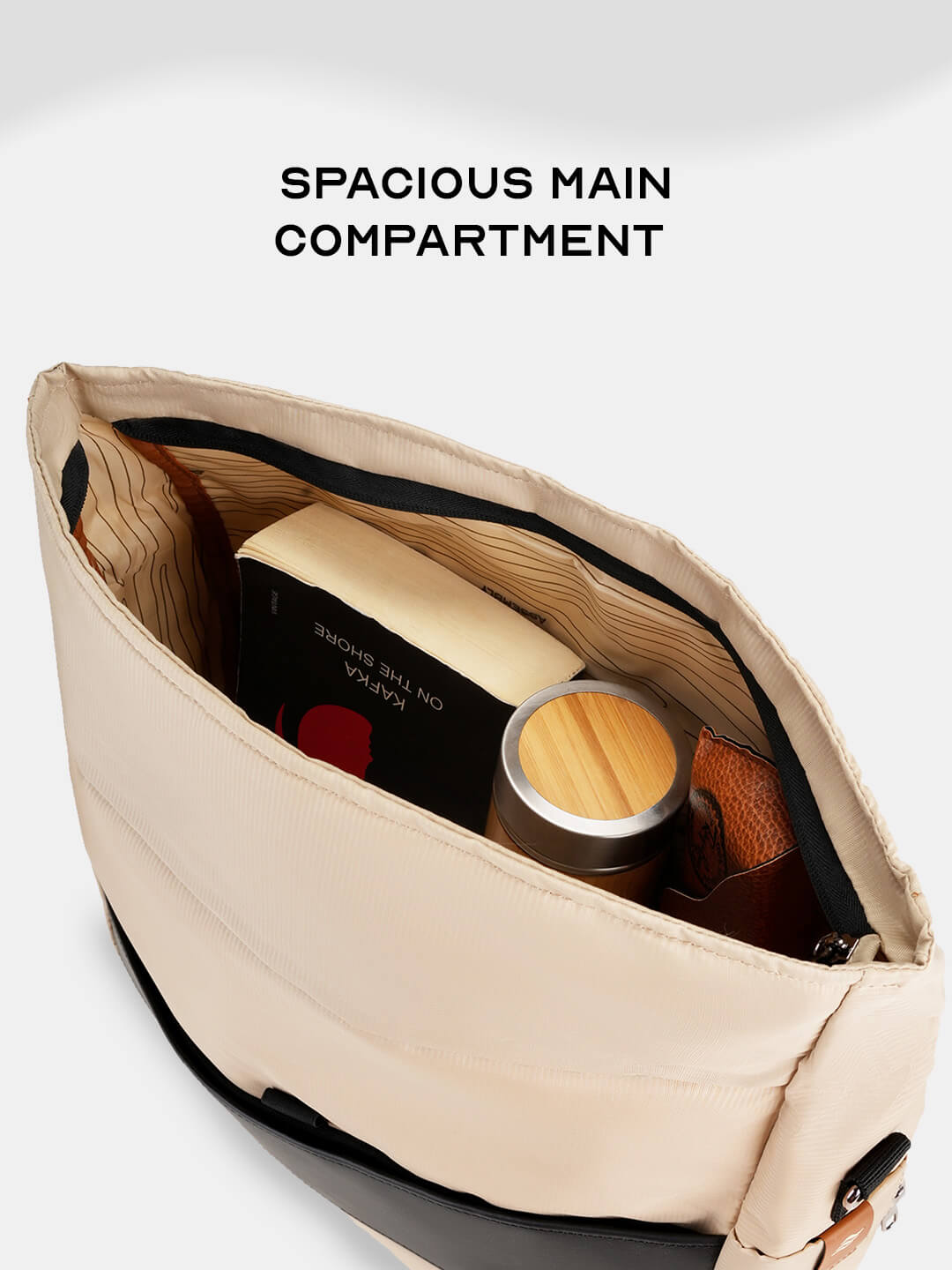 Oblique Messenger Bag | Beige | Everyday 15.6" Laptop Bag