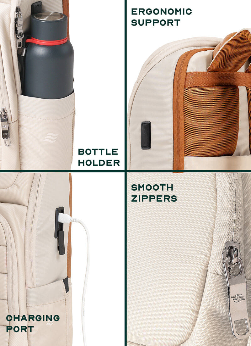 Odyssey Backpack | Beige | Everyday Laptop Backpack