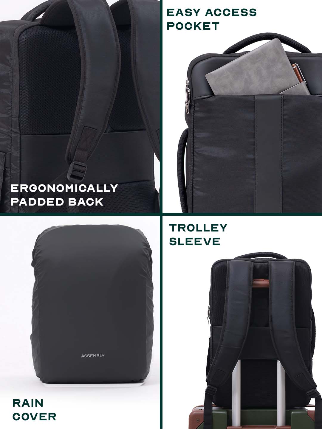 Noir Overnighter Backpack | Black | Ultimate Travel Backpack for Professionals