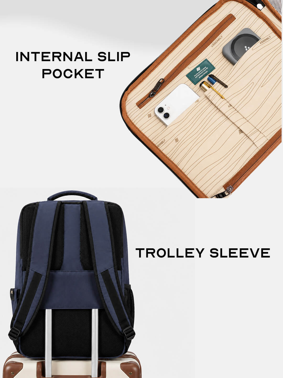 Noir Overnighter Backpack | Navy Blue | Ultimate Travel Backpack for Professionals