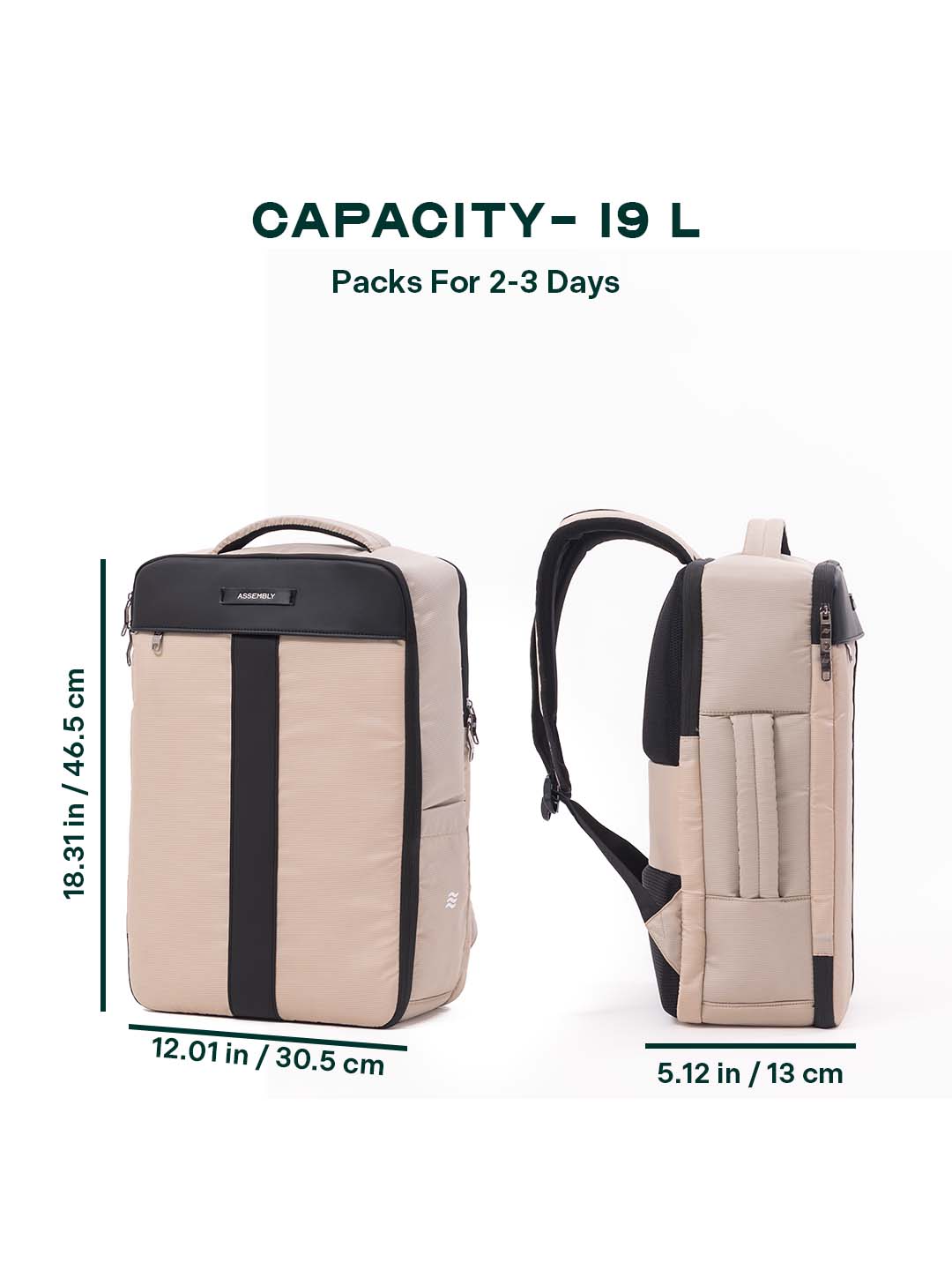 Noir Overnighter Backpack | Beige | Ultimate Travel Backpack for Professionals