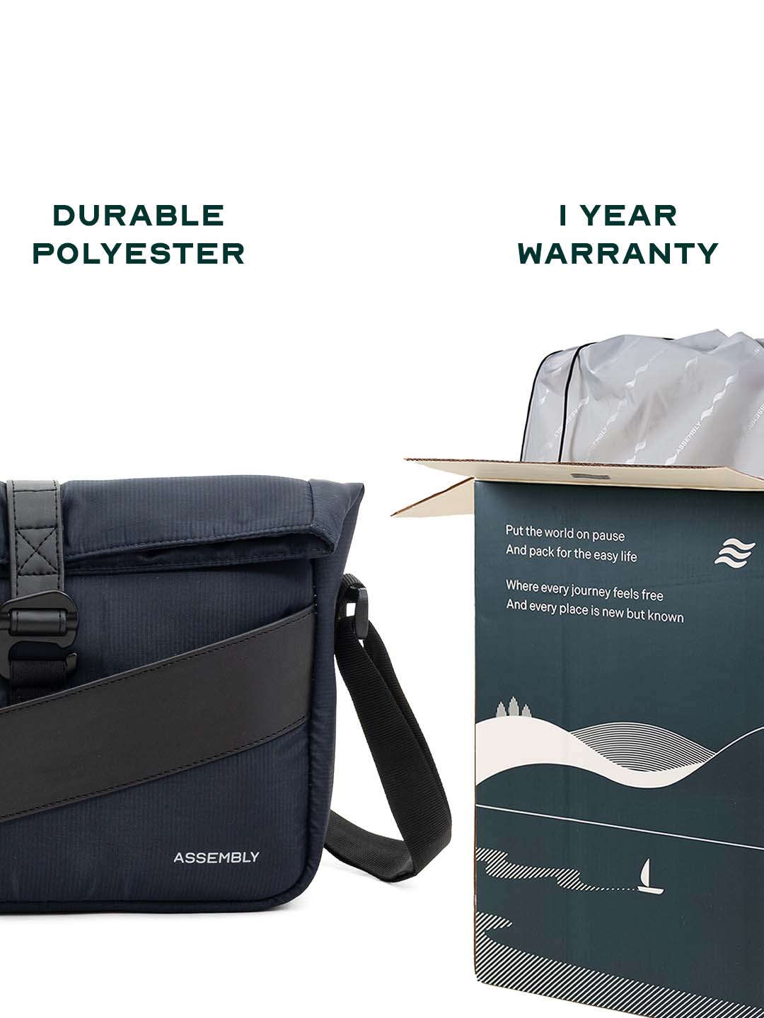 Oblique Crossbody Sling Bag | Navy Blue | Compact Everyday Carry