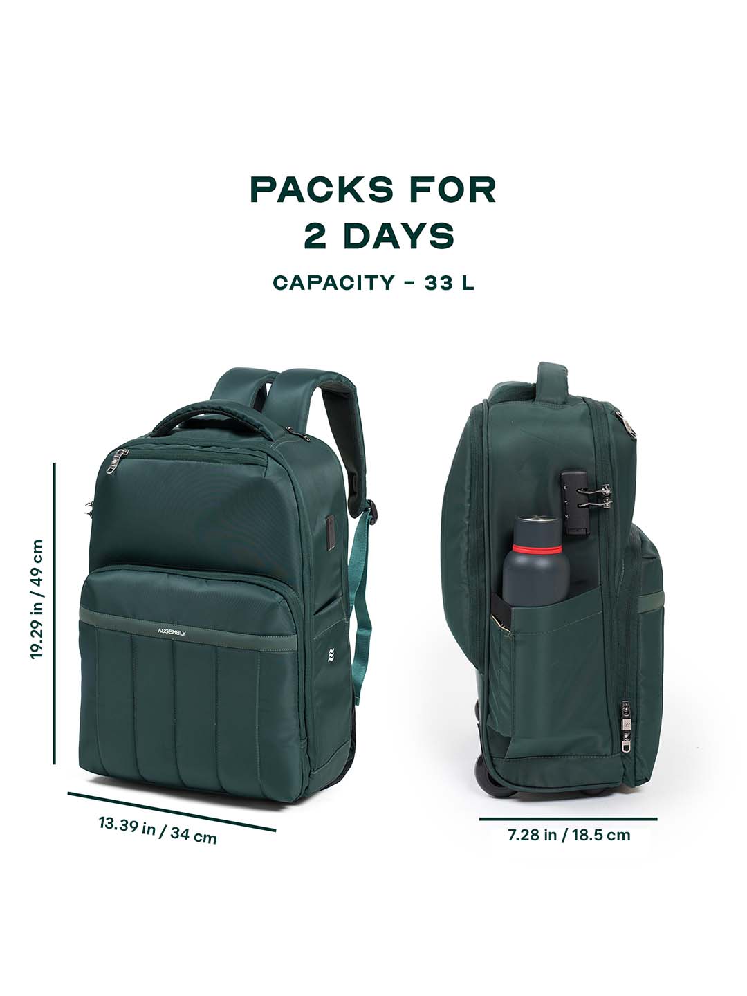 Buy Rover Trolley Backpack | Green | Convertible Laptop Bag for Professionals – Trolley Backpacks Online in India | Assembly