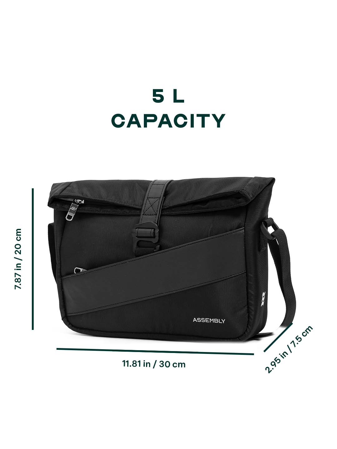 Buy Oblique Crossbody Sling Bag | Black | Compact Everyday Carry – Messenger/Sling Bags Online in India | Assembly
