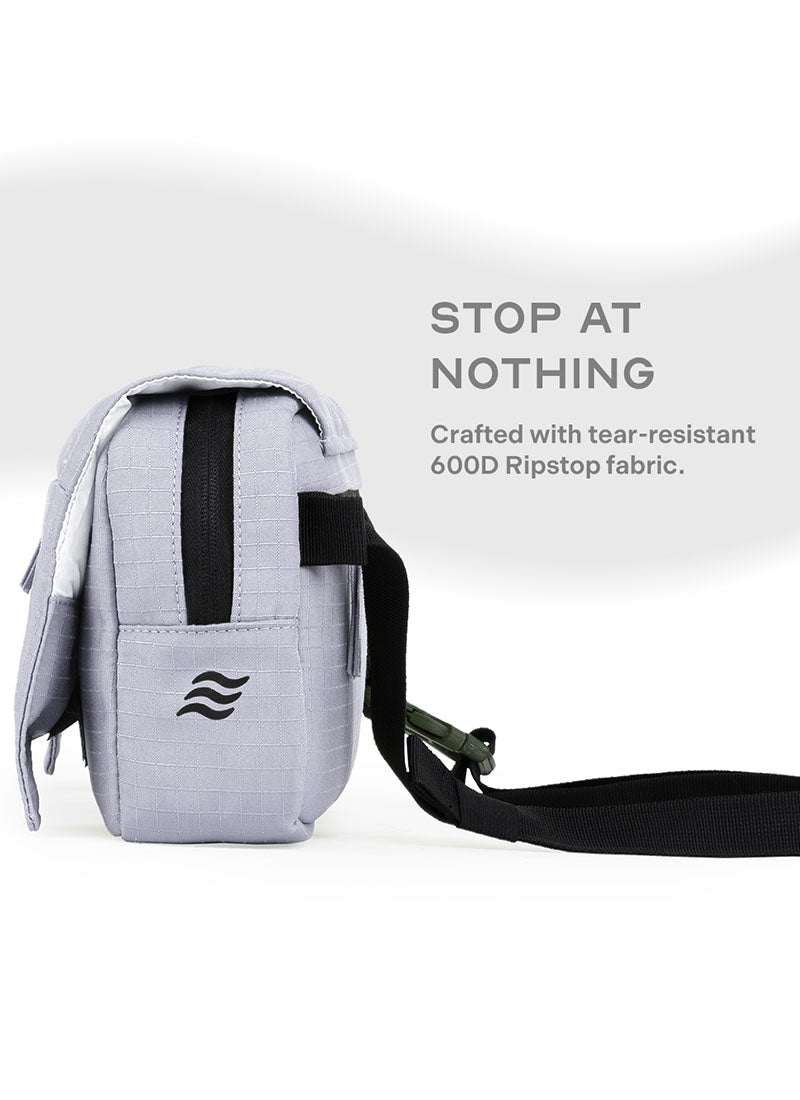 Scape Fanny Pack | Grey | 3 Way Carry Crossbody With Spillproof Upper