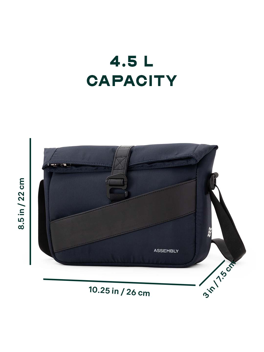 Oblique Crossbody Sling Bag | Navy Blue | Compact Everyday Carry