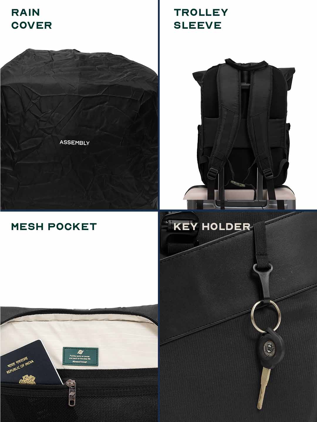 Oblique Laptop Backpack | Black | 15.6" Travel & Work Pack