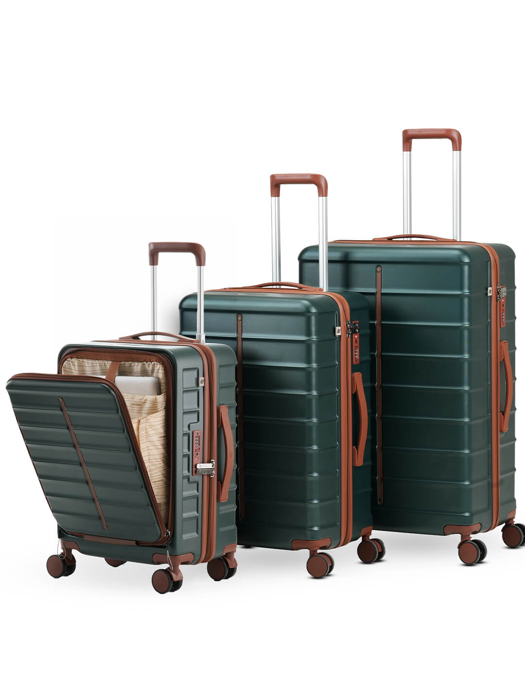 OdysseyPro Combo Set of 3 | Forest | CabinPro+Medium+Large Hard Luggage