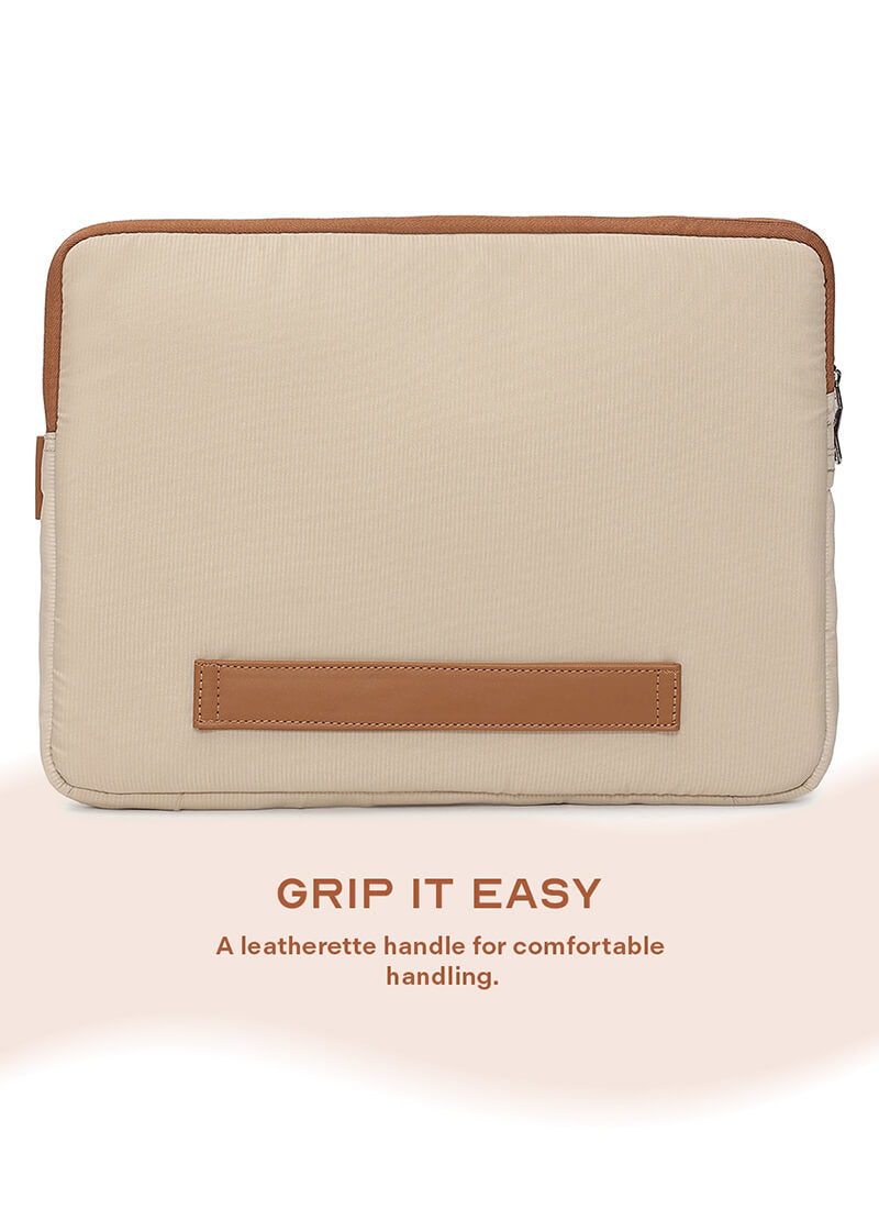 Buy Odyssey Sleeve | Beige | Padded Laptop Sleeve – Backpacks Online in India | Assembly