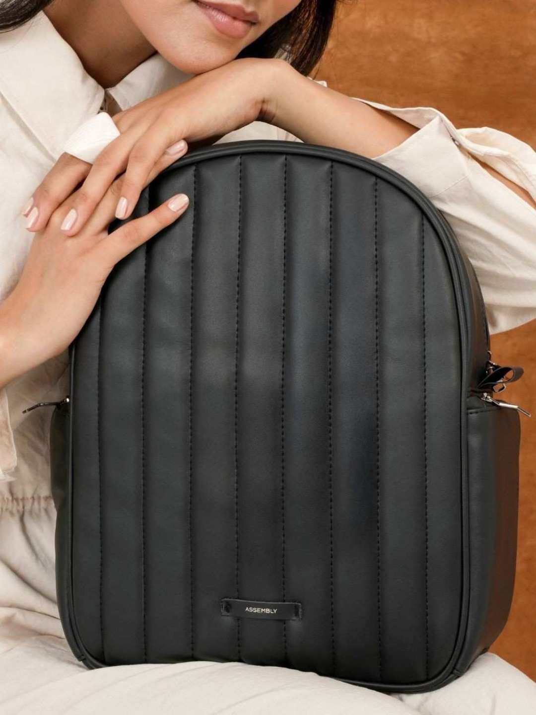 Conchita Quilted Backpack for Women & Girls Black