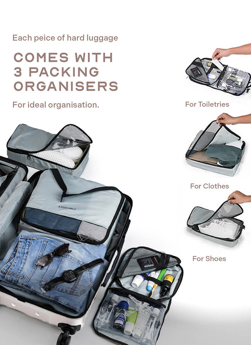 Stark Combo | Ivory | Medium+Large Hard Luggage