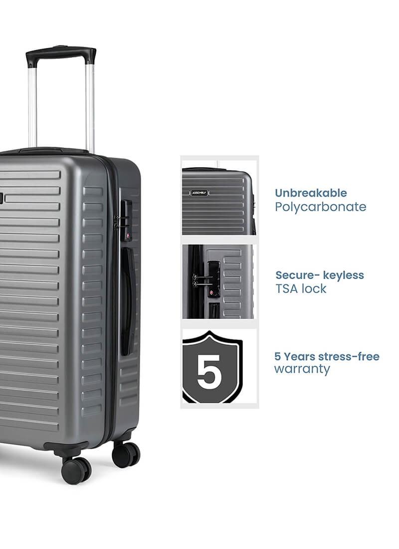 StarkPro Combo | Grey/White | Cabin+Medium Hard Luggage