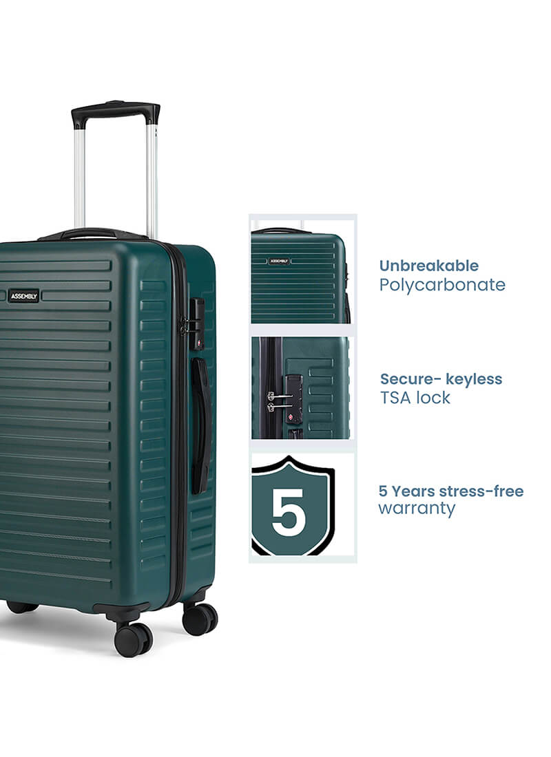 StarkPro Combo | Green/White | Cabin+Medium Hard Luggage