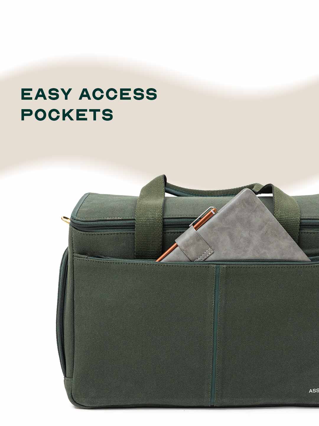 Iris Duffle | Green | 25L Travel & Work Bag with Detachable Straps