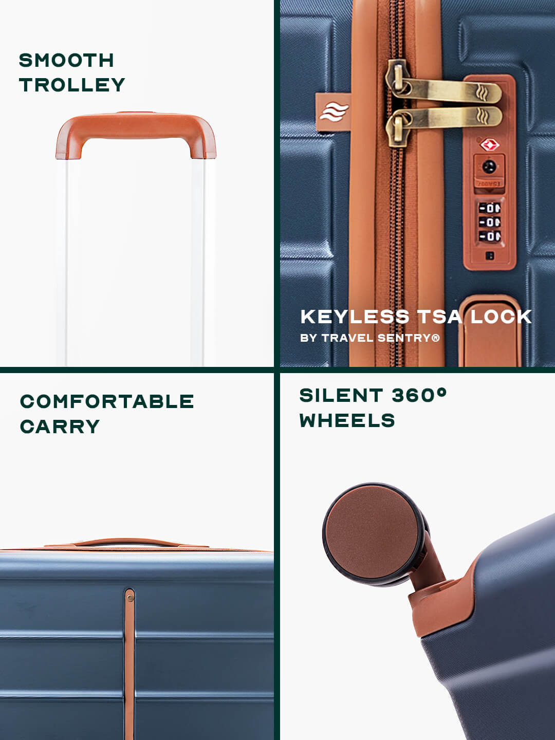 Odyssey Combo | Ocean | Set of 3 Hard Luggage