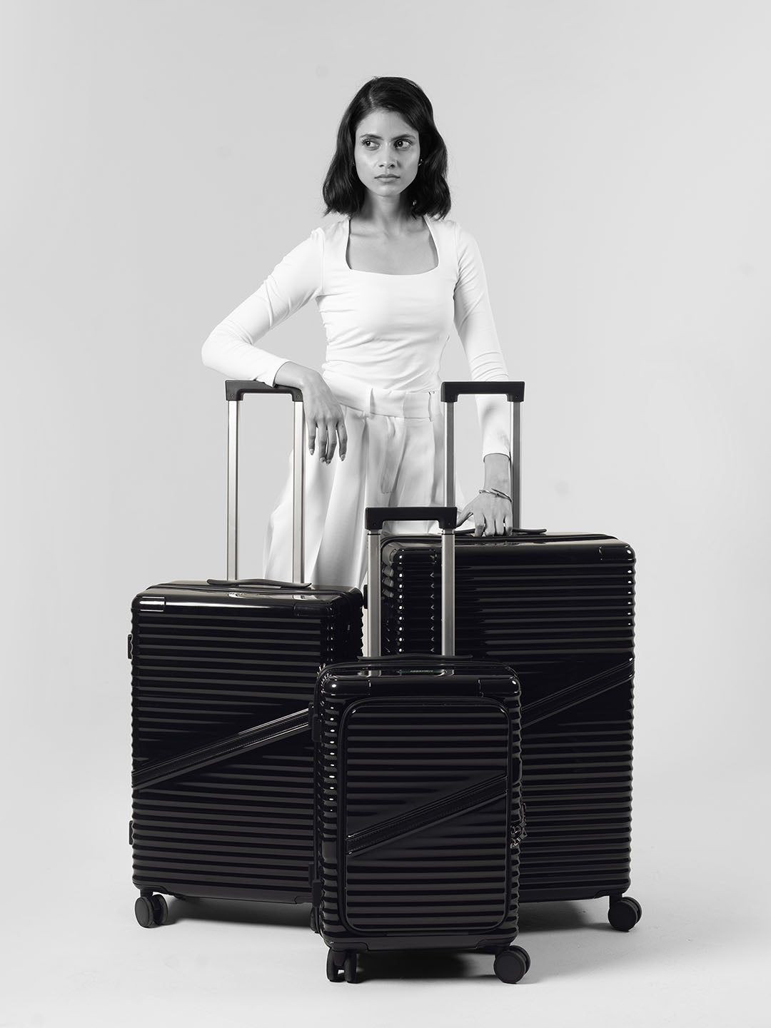 Oblique Pro Combo | Black | Set of 3 Luggage