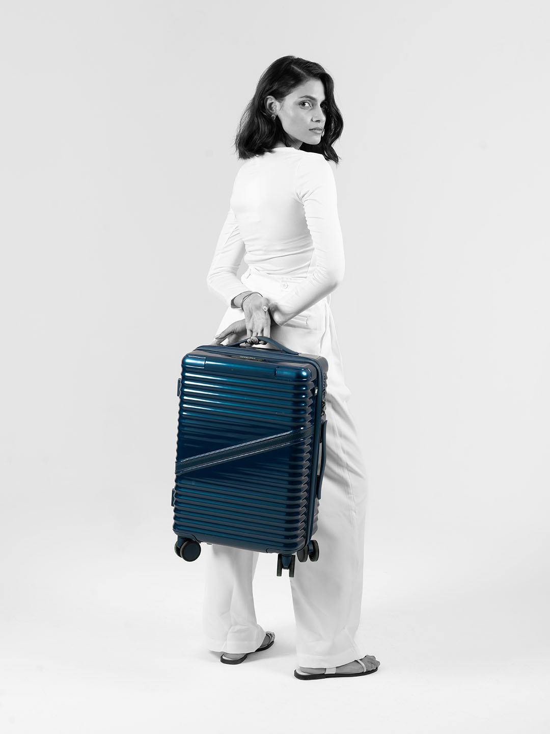 Oblique | Blue | Cabin Hard Luggage