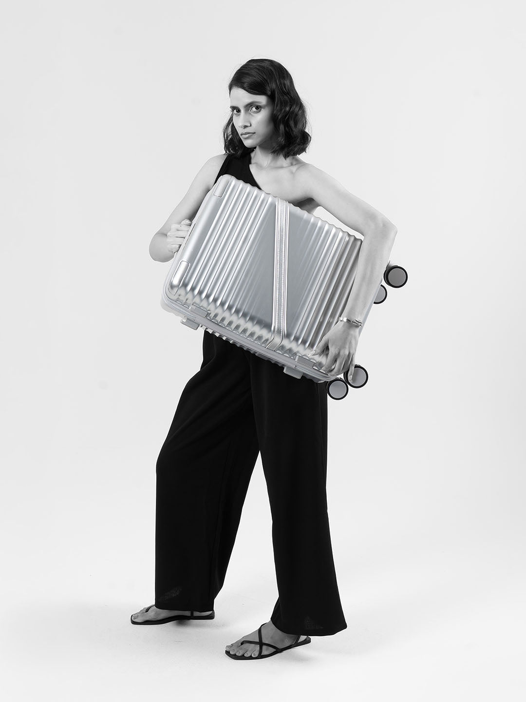 Oblique | Silver | Cabin Hard Luggage