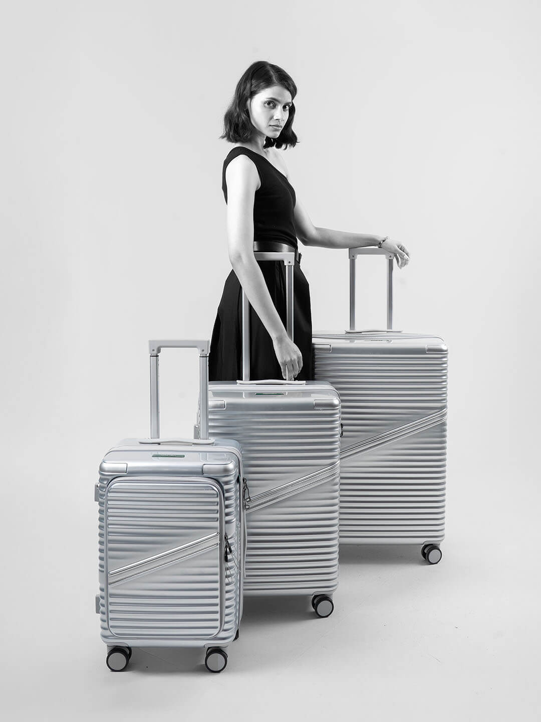 Oblique Pro Combo | Silver | Set of 3 Luggage