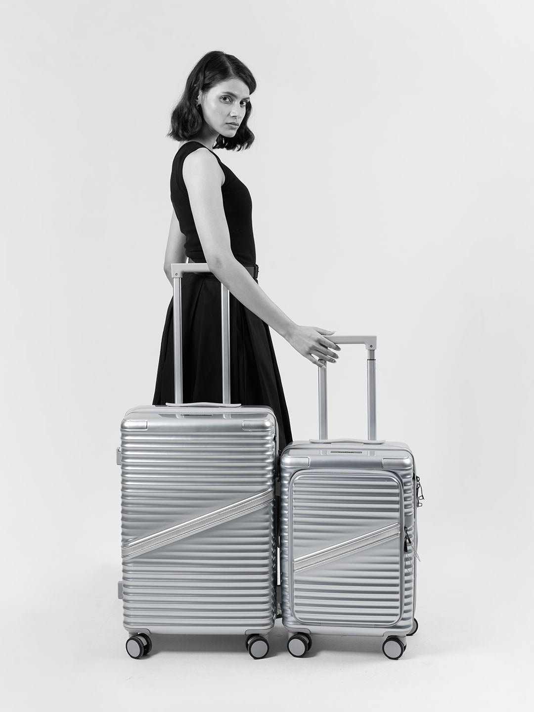 Oblique Pro Combo | Silver | CabinPro+Medium Hard Luggage