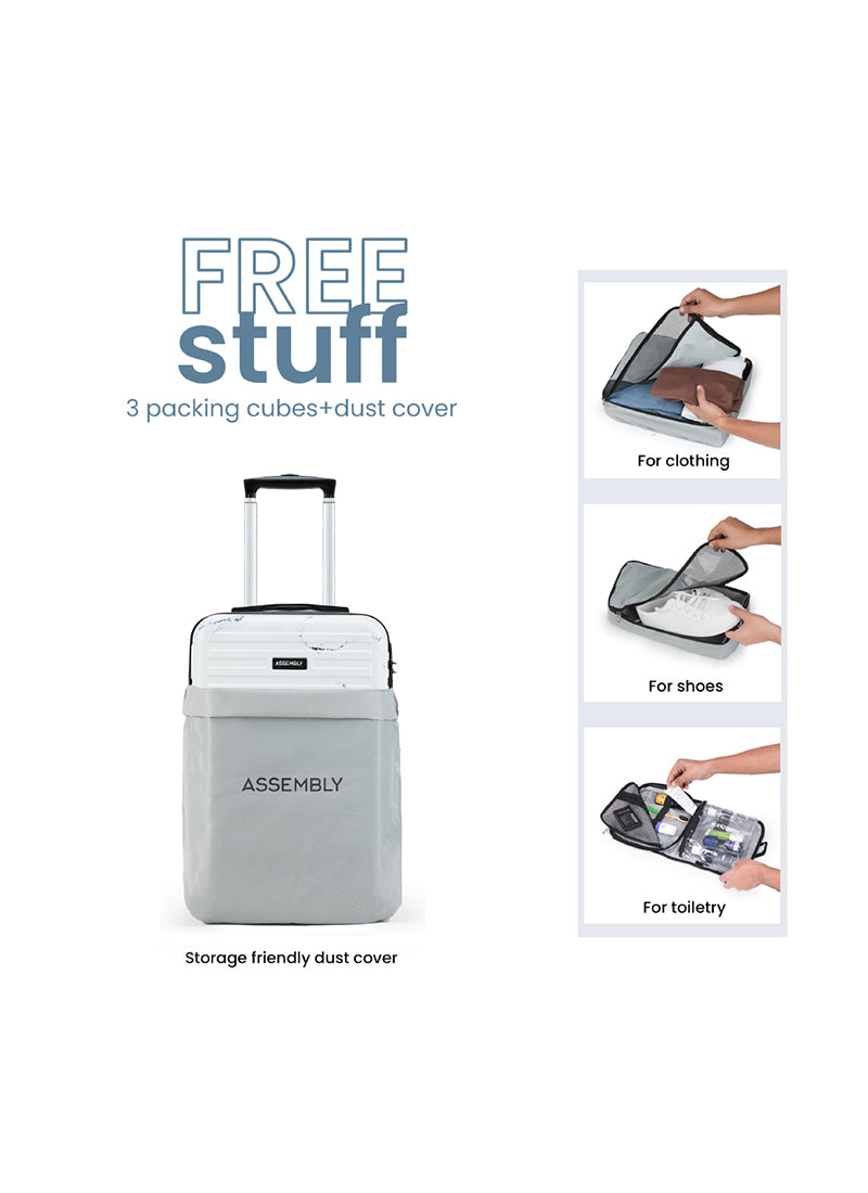 Stark | Marble Print | Medium Hard Luggage