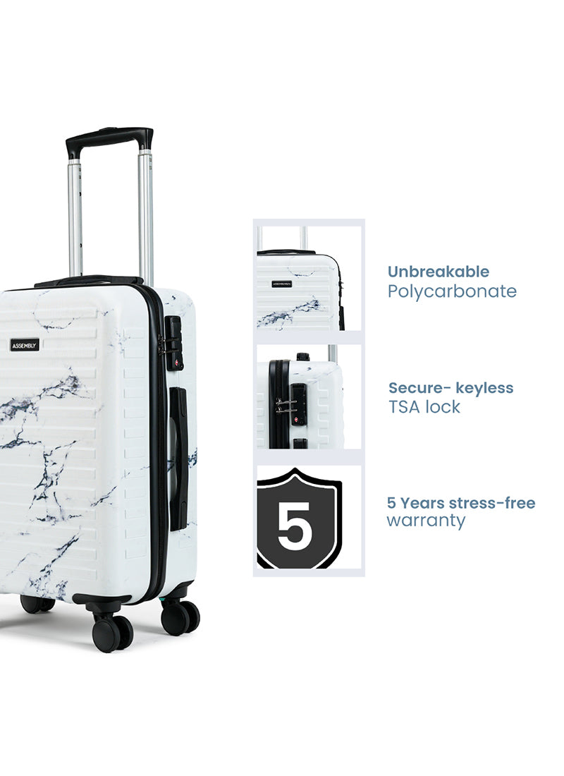 Stark | Marble Print | Cabin Hard Luggage