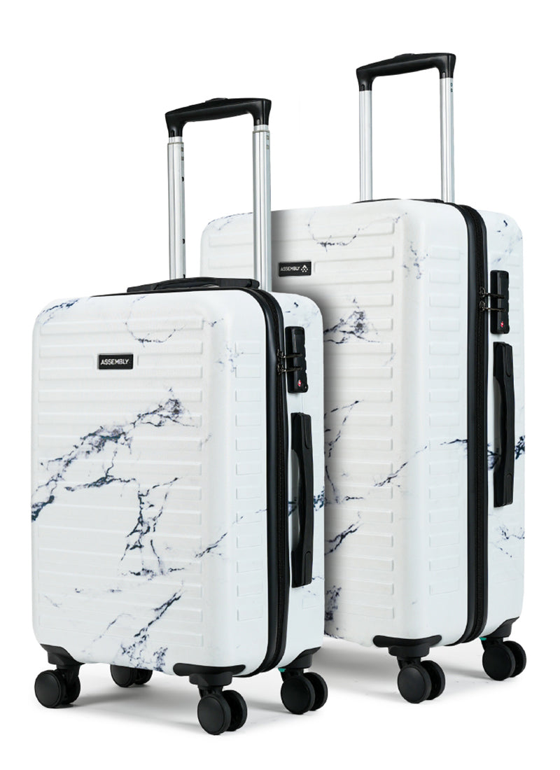 Marble Print Combo | Cabin+Medium Luggage