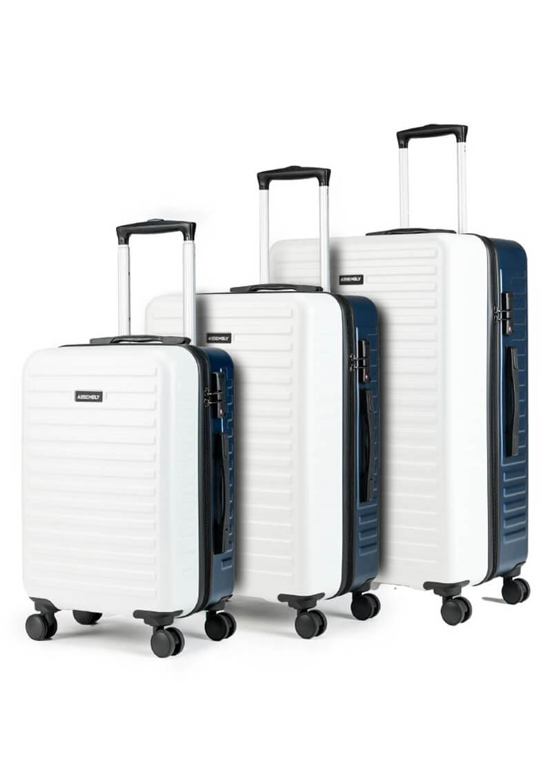 Two Tone Combo | White/Blue | Set of 3 Luggage