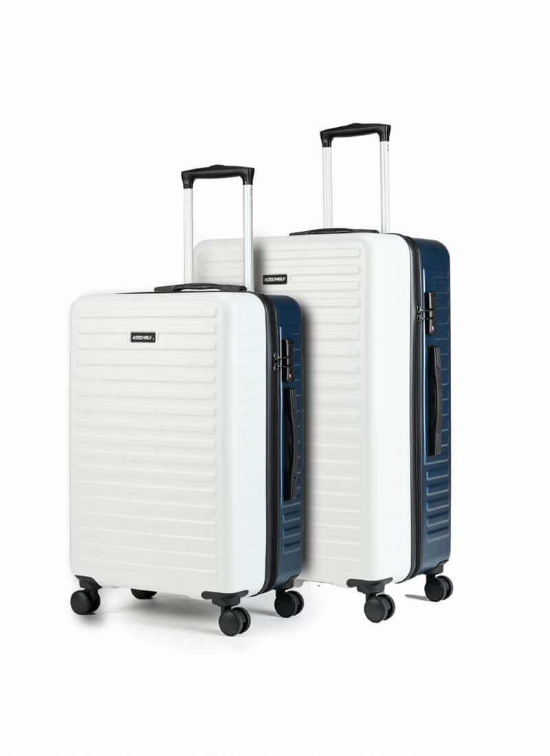 Two Tone Combo | White/Blue | Medium+Large Hard Luggage