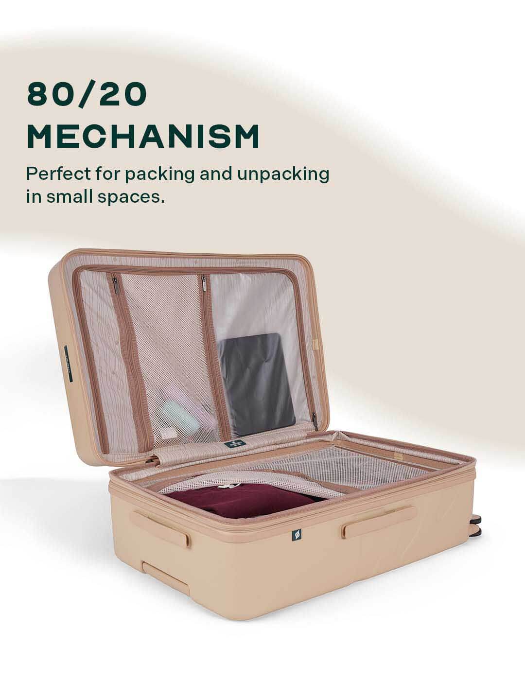 Flowe | Beige | Cabin Hard Luggage