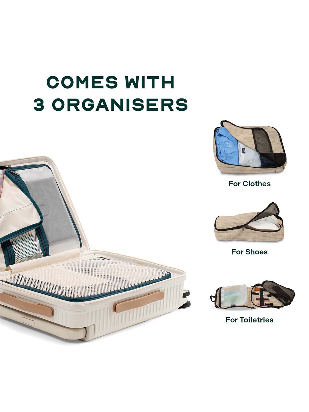 Rover Combo | Moon-White | Set of 3 Luggage