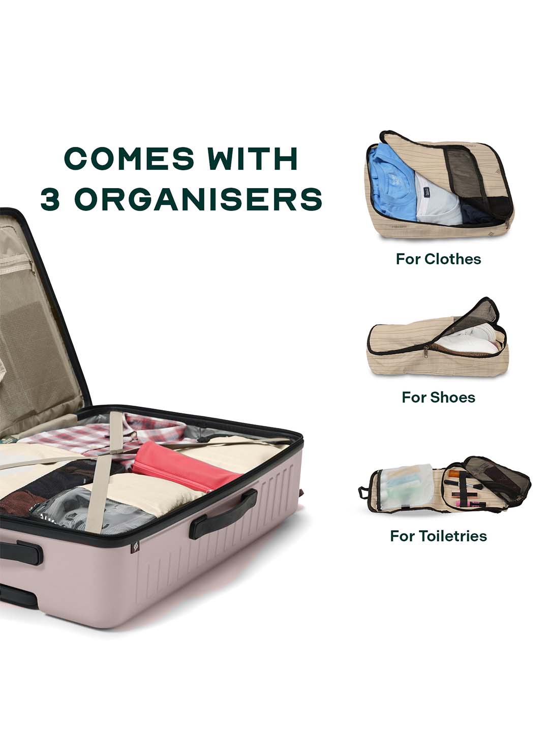 Stark Combo | Ivory | Cabin+Medium Hard Luggage