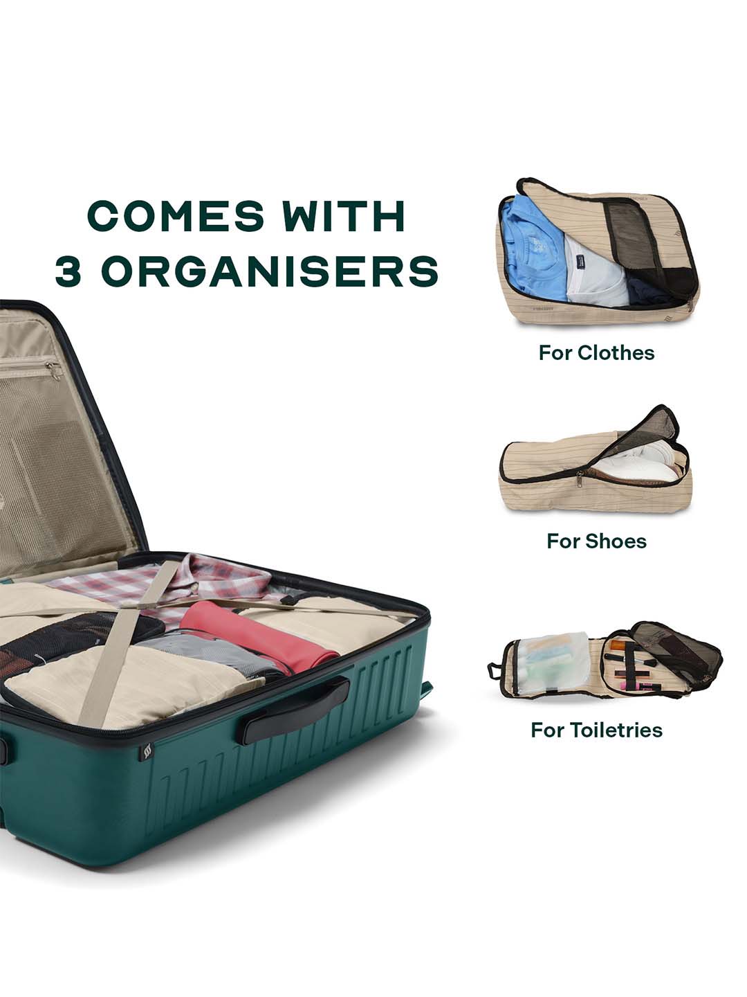 Stark Combo | Green | Cabin+Medium Hard Luggage