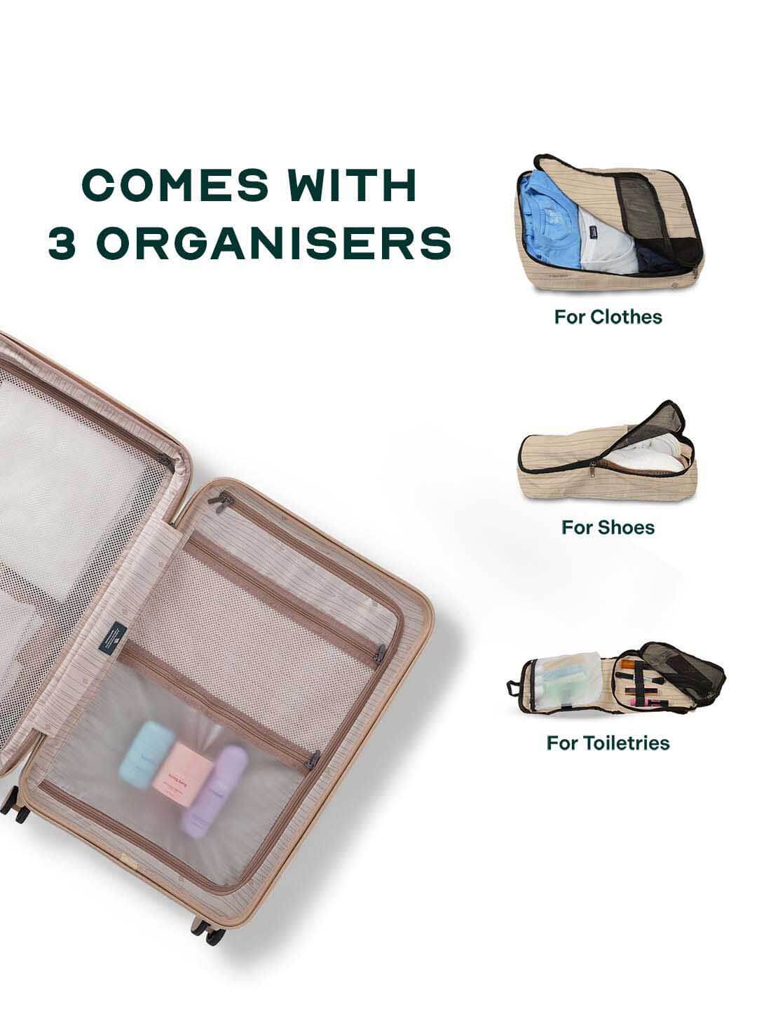 Flowe | Beige | Cabin Hard Luggage
