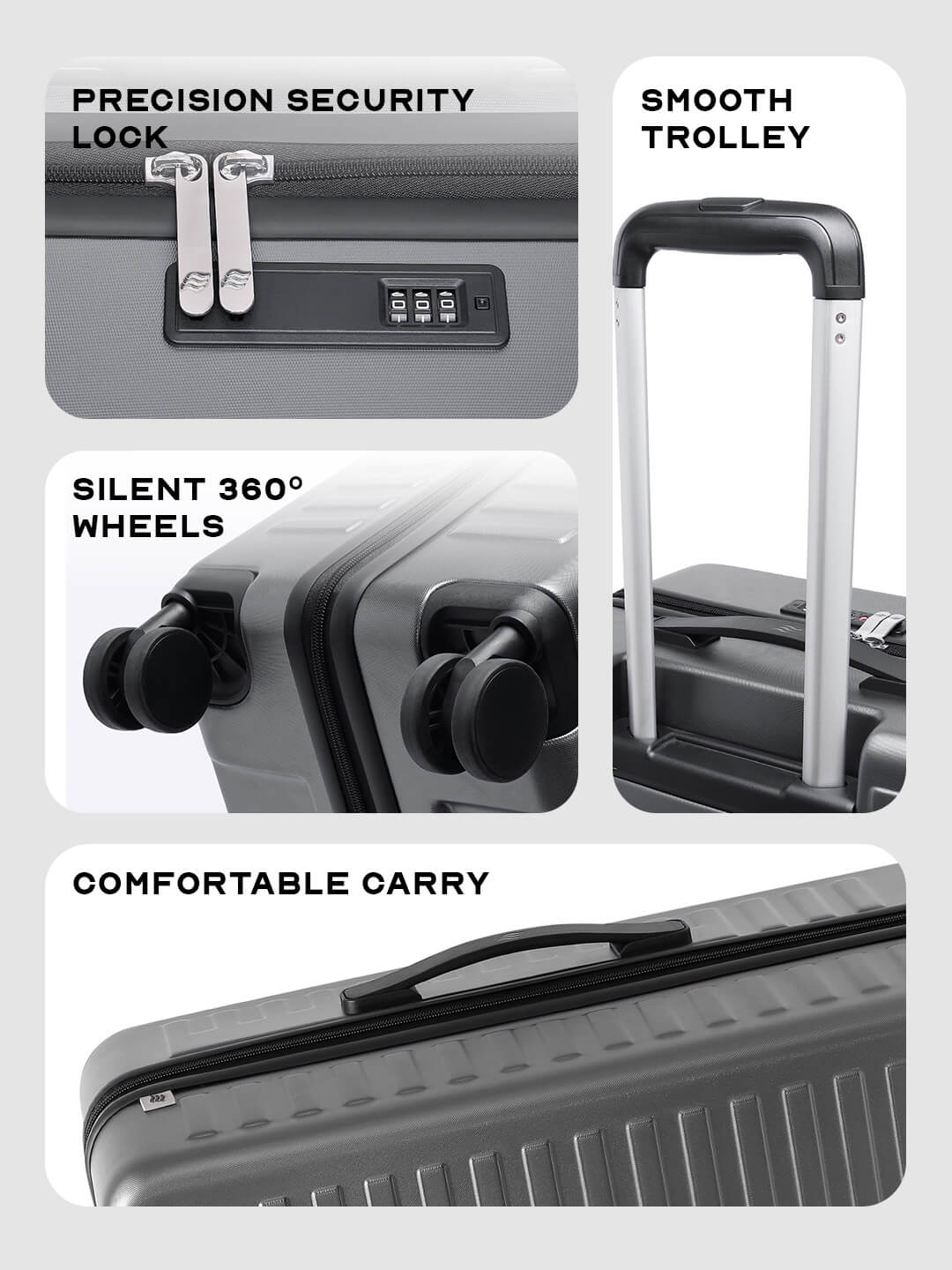 StarkPro | Grey | Cabin Hard Luggage