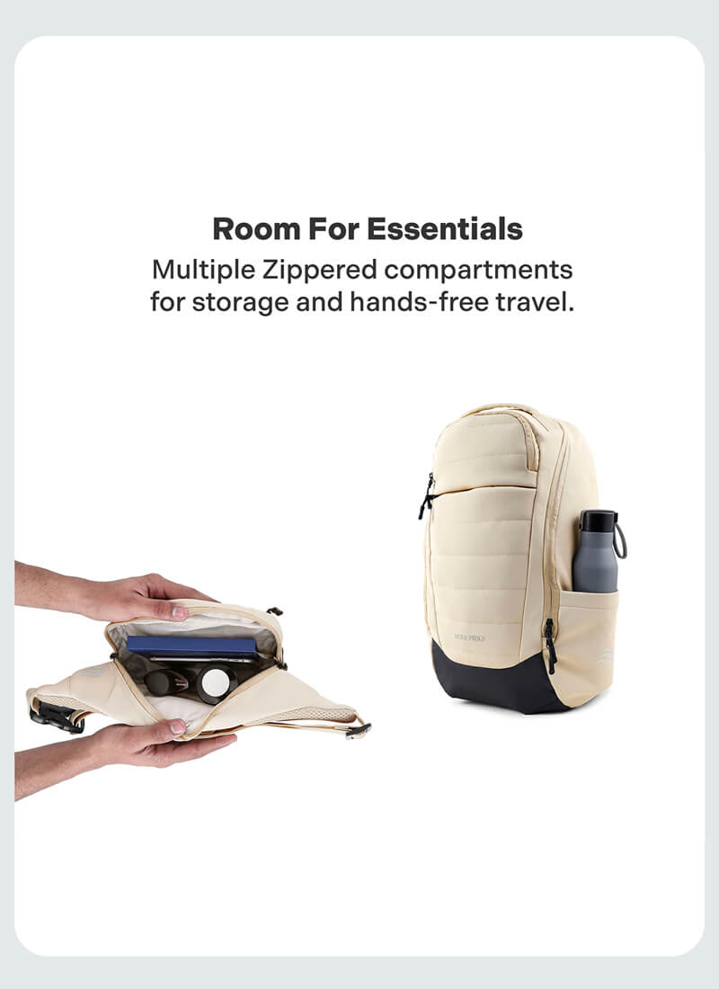 Float Backpack & Fanny Combo | Cream | Premium Backpack & Crossbody Bag