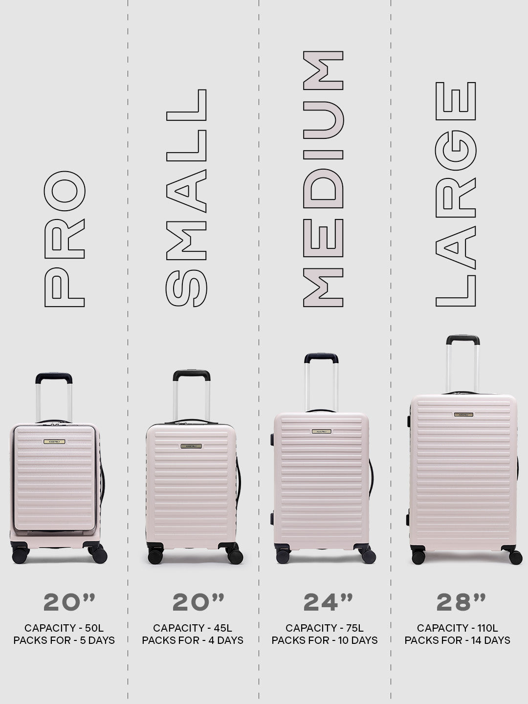 Stark | Ivory | Medium Hard Luggage