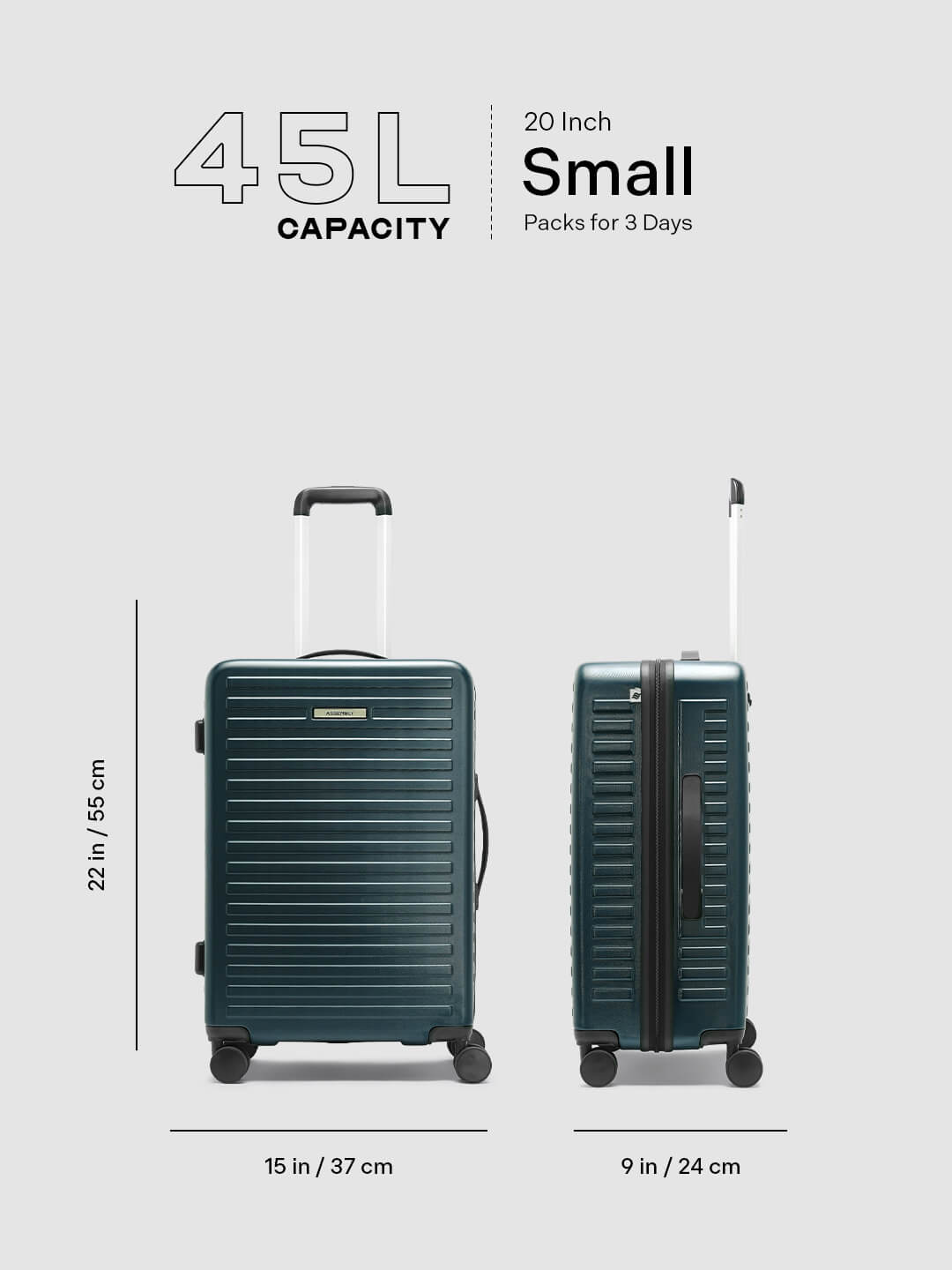 Stark | Green | Cabin Hard Luggage