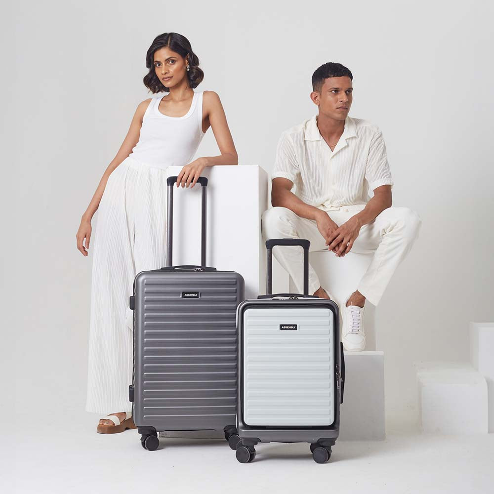 StarkPro Combo | Grey/White | CabinPro+Medium Hard Luggage