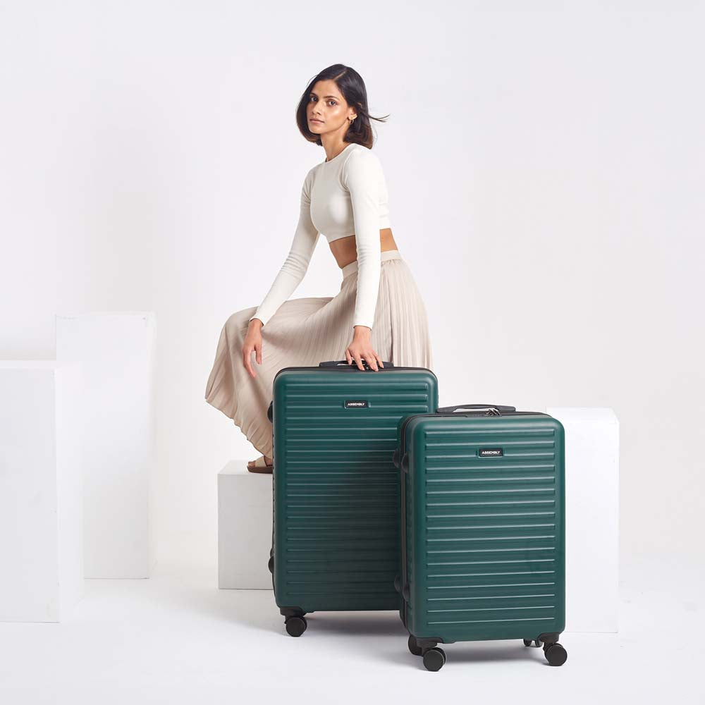 Stark Combo | Green | Medium+Large Hard Luggage