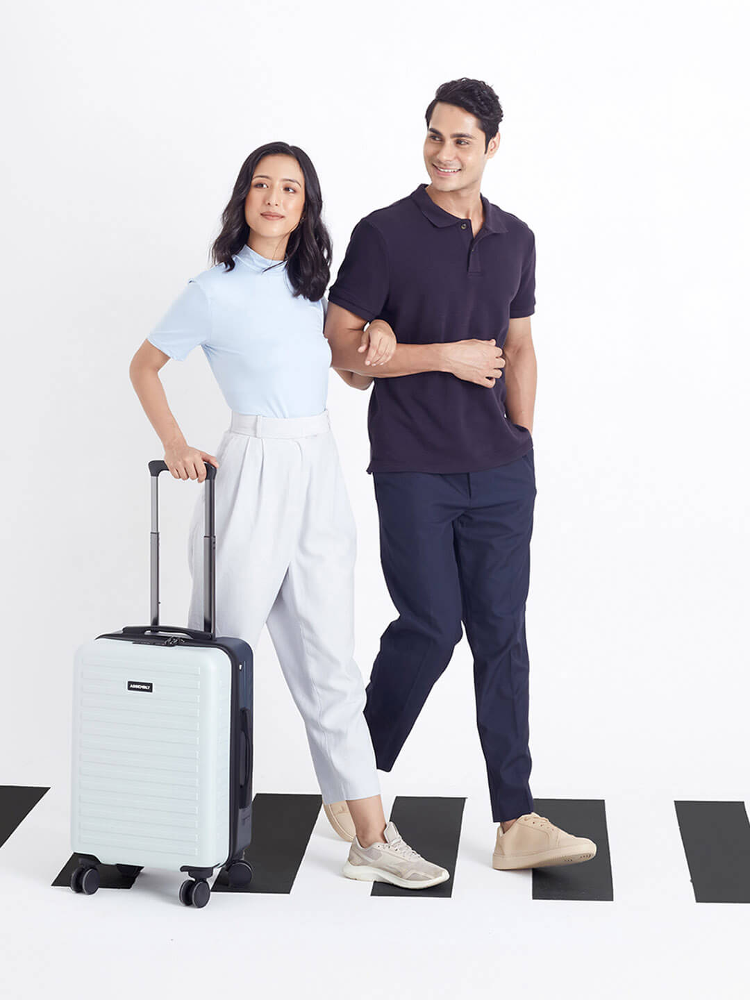 Two Tone | White-Blue | Cabin Hard Luggage