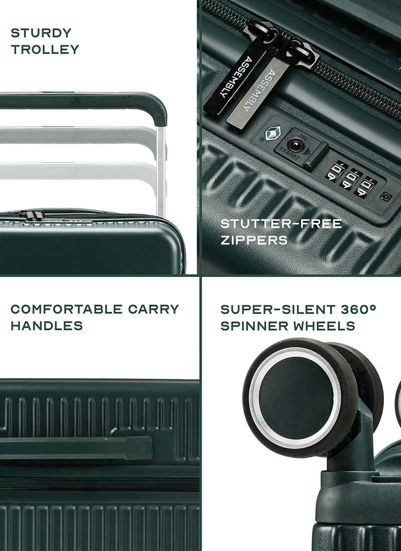 Rover Combo | Green | Cabin+Medium Hard Luggage